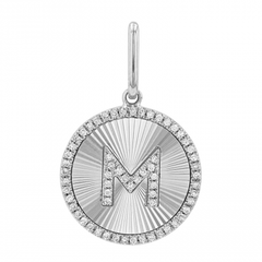 Fluted Medallion Initial Charm