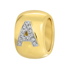 Gold Initial Diamond Rondelle