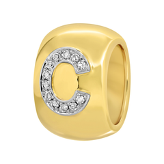 Gold Initial Diamond Rondelle