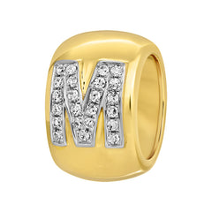 Gold Initial Diamond Rondelle