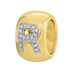 Gold Initial Diamond Rondelle