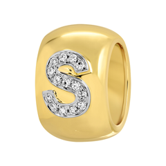 Gold Initial Diamond Rondelle