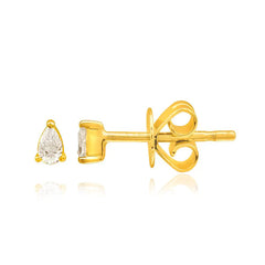 Mini Pear Diamond Stud