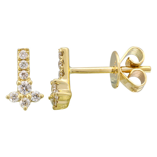 Diamond Flower Bar Piercing Stud