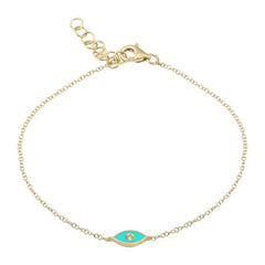 Evil Eye Enamel Turquoise Bracelet