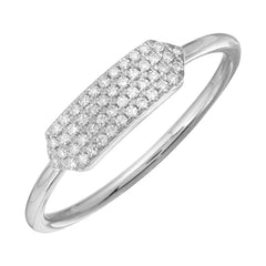 Hexagon Diamond Pinky Ring