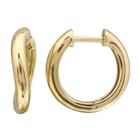 Gold Wave Huggie Earrings