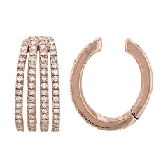 Four Rows Diamond Openable Ear Cuff