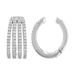 Four Rows Diamond Openable Ear Cuff