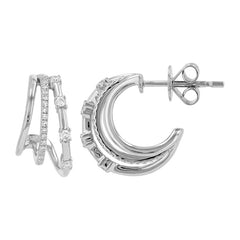 Three Layer Diamonds Cage Lobe Earrings