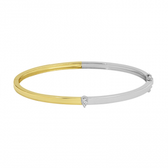 Two Tone Pear Illusion Center Bangle