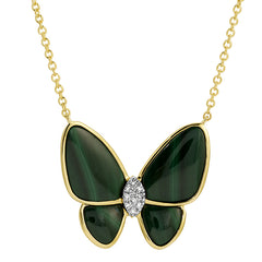 Gemstone Butterfly Pendant Necklace