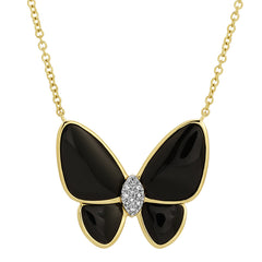 Gemstone Butterfly Pendant Necklace