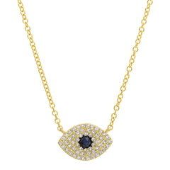 Diamond Pave Evil Eye Pendant Necklace