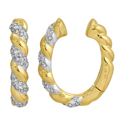 Gold Twist Detail Diamond Ear Cuff