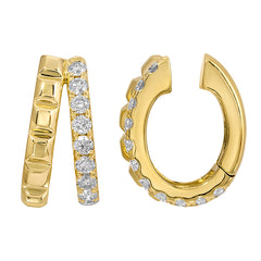 Diamond Half Diamond Half Squares Ear Cuff