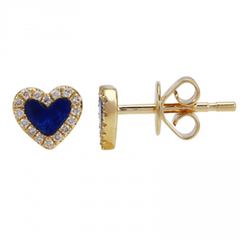 Small Gemstone Heart Piercing Stud*