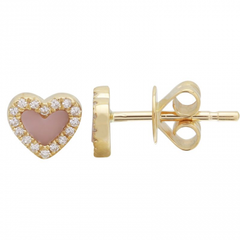Small Gemstone Heart Piercing Stud*