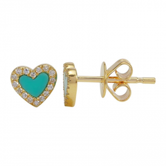 Small Gemstone Heart Piercing Stud*