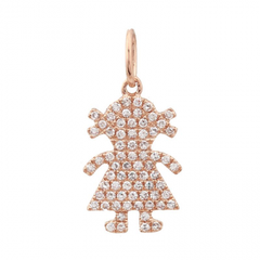 Girl Pave Diamond Charm
