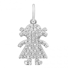 Girl Pave Diamond Charm