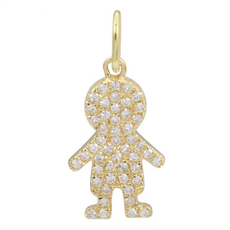Boy Pave Diamonds Charm