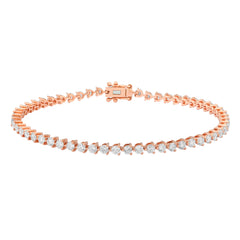 Lab Diamond Tennis Bracelet 3 Prongs