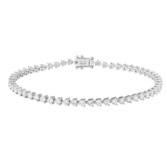 Lab Diamond Tennis Bracelet 3 Prongs