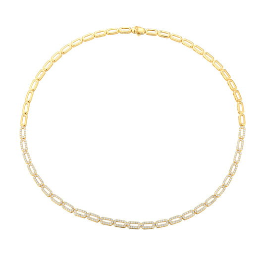 Lab Diamonds Oval Link Necklace