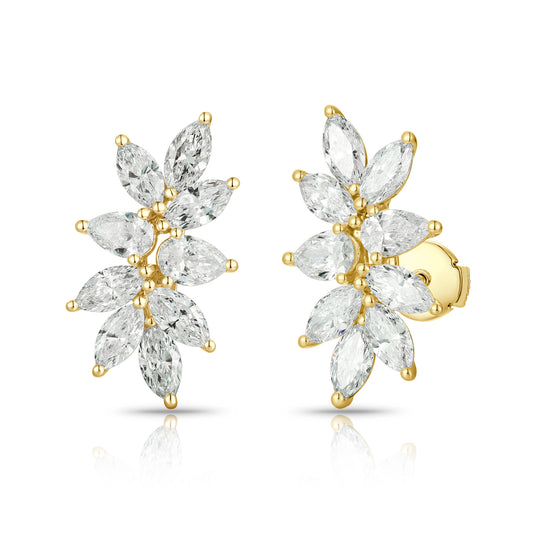 Lab Diamonds Marquise & Pear Statement Claw Earrings