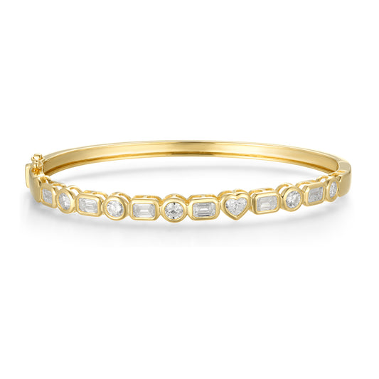 Lab Diamond Multi Shape Bezel Bangle