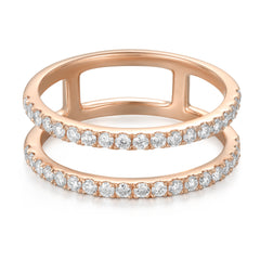 Lab Diamond Double Row Ring