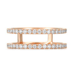 Lab Diamond Double Row Ring