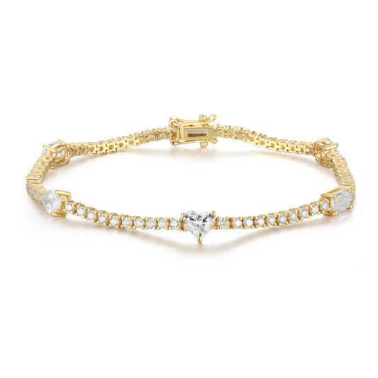 Lab Diamond with Multi Shape Cut Tennis Bracelet