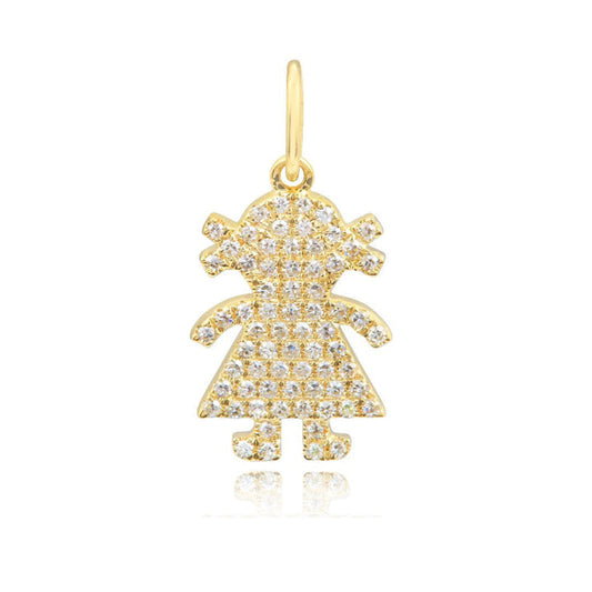 Girl Pave Diamond Charm