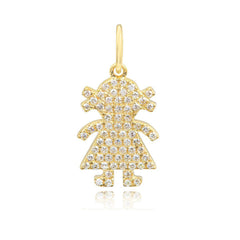 Girl Pave Diamond Charm