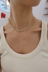 Lab Diamond Round and Marquise Tennis Choker