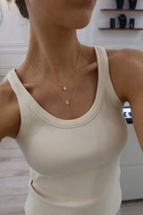 Lab Diamond Pear Bezel Necklace