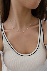 Lab Diamond Multishape Dangling Bezel Necklace - YG