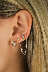 Five Claw Diamond Pave Earrings PAIR*