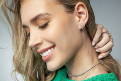 Diamond Baguette And Pave Claw Earrings