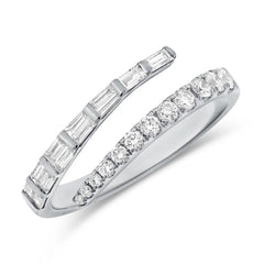 Twist Half Baguette Half Graduated Pinky Ring
