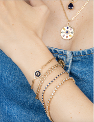 Multicolor Gemstone Eye Charm