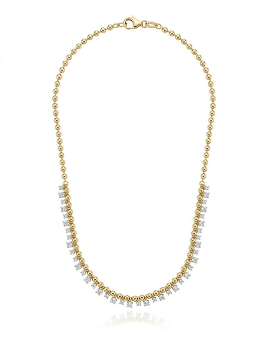 Diamond Dangling Ball Chain Necklace