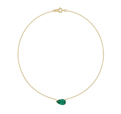 Pear Shape Emerald Pendant Necklace