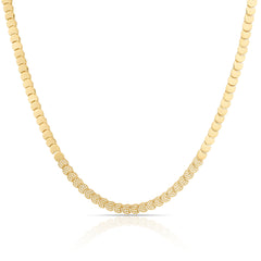 Gold and Diamond Disc Necklace
