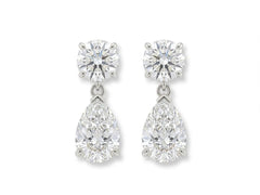 Lab Diamond Round & Pear Cut Earrings