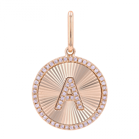 Fluted Medallion Initial Charm