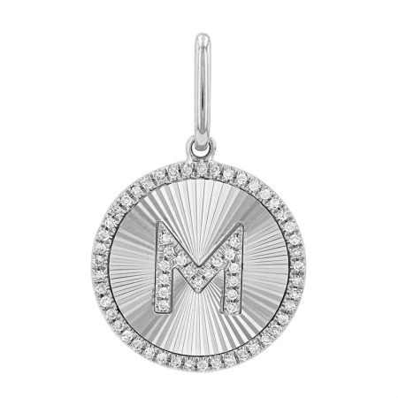 Fluted Medallion Initial Charm