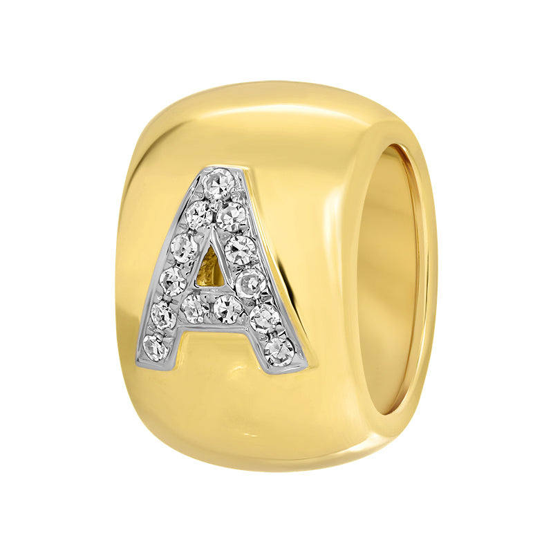 Gold Initial Diamond Rondelle